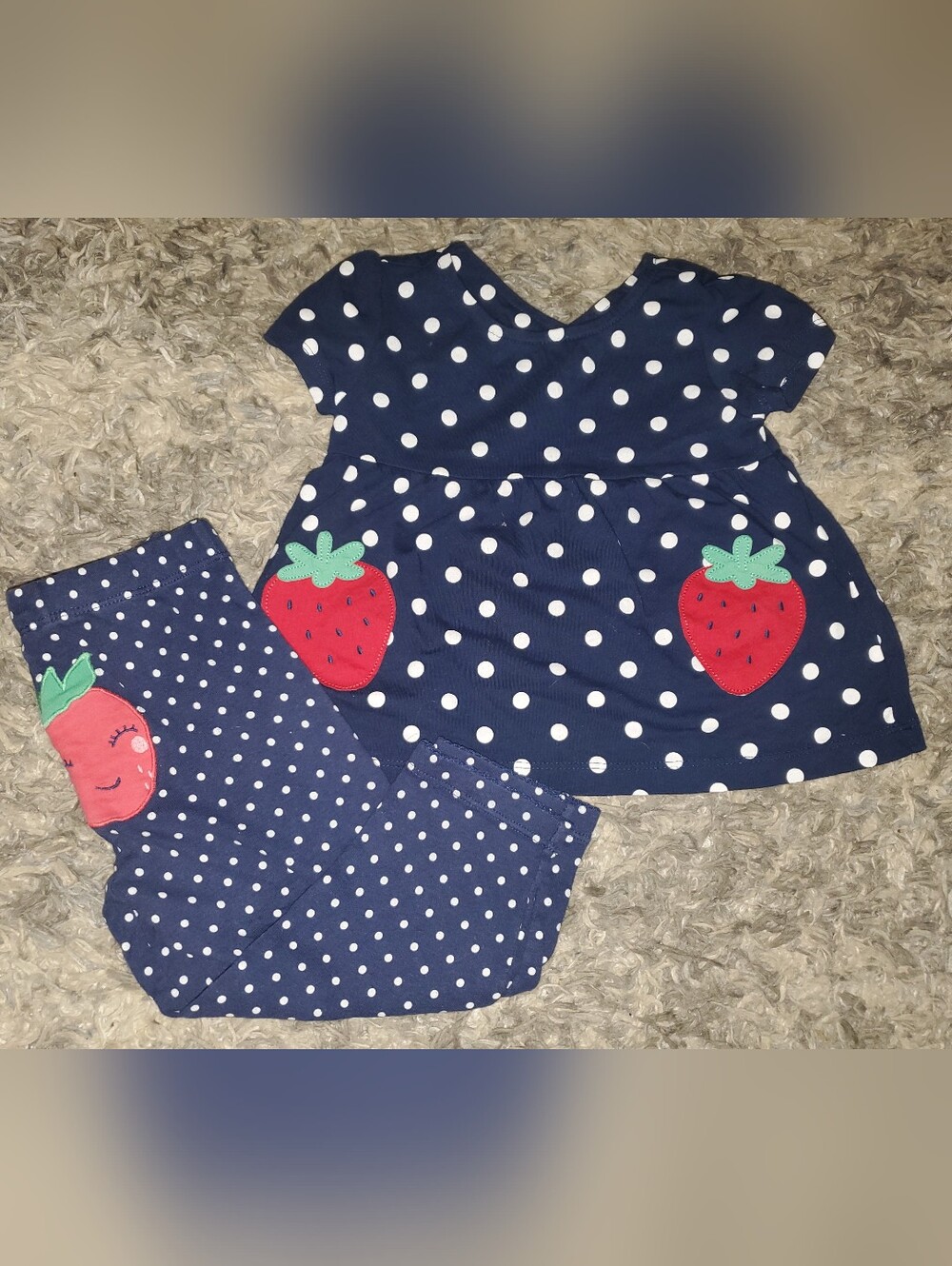 24 Month Navy Polka Dot Strawberry Tunic & Leggings Set